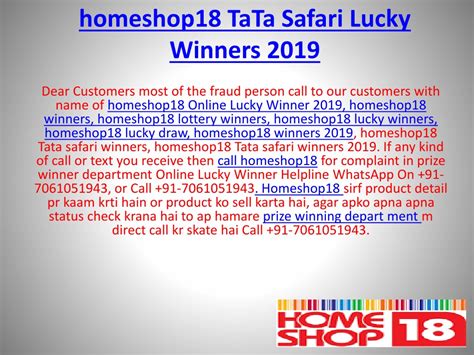 homeshop18 lucky draw|[Resolved] Homeshop18 — fraud money through lucky .